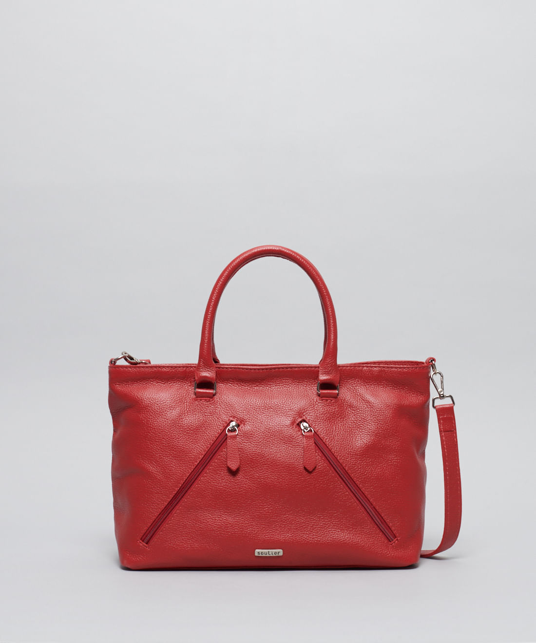Bolsa g Couro Giovanna - Vermelho