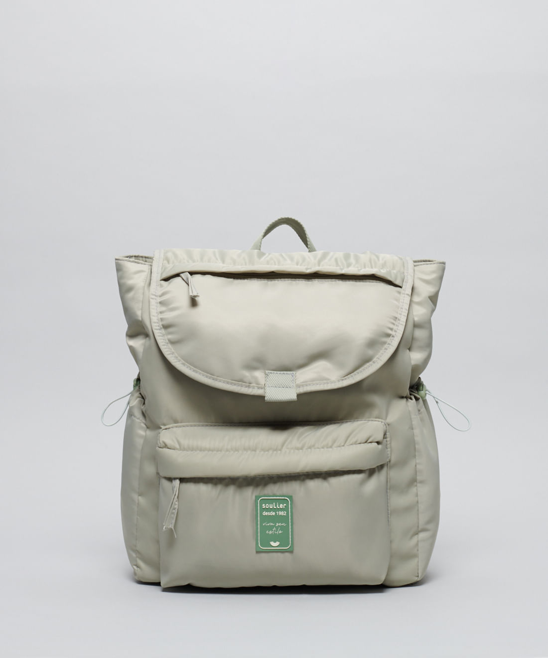 Mochila Nylon Compartimentos - Pistache