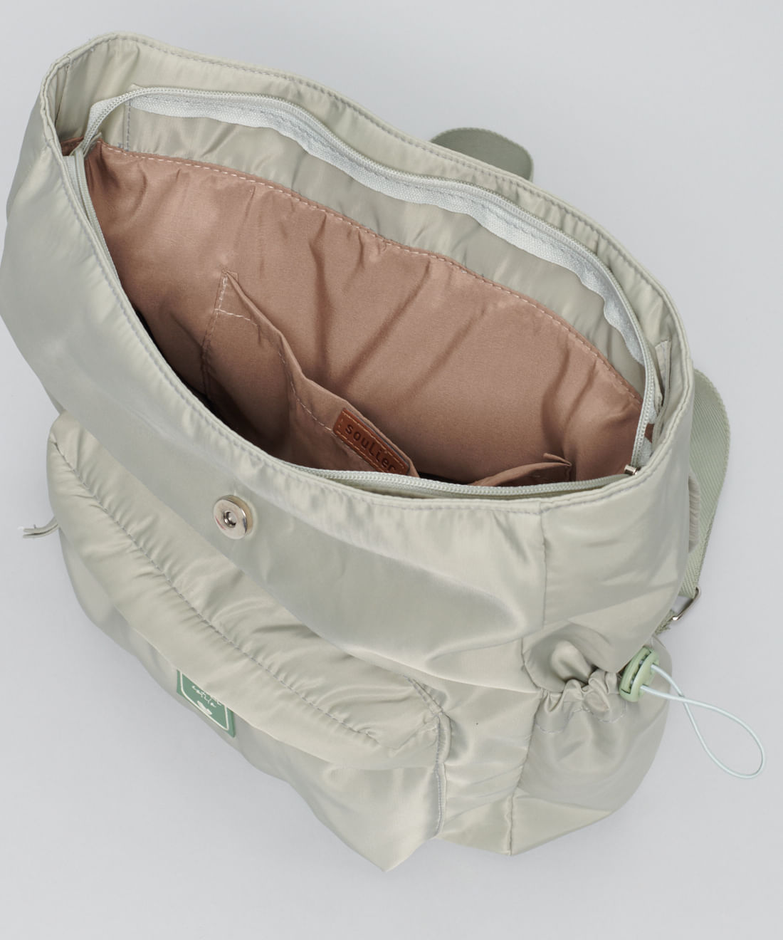 Mochila Nylon Compartimentos - Pistache - Imagem 4