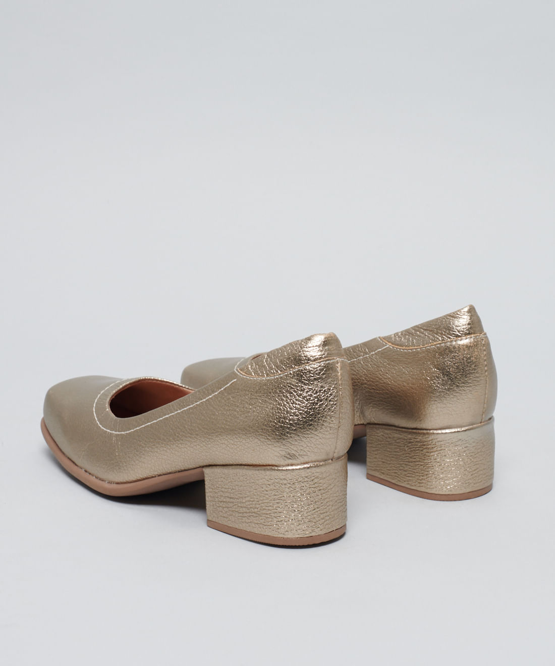 Scarpin Couro Pesponto - Prata Velho - Imagem 33