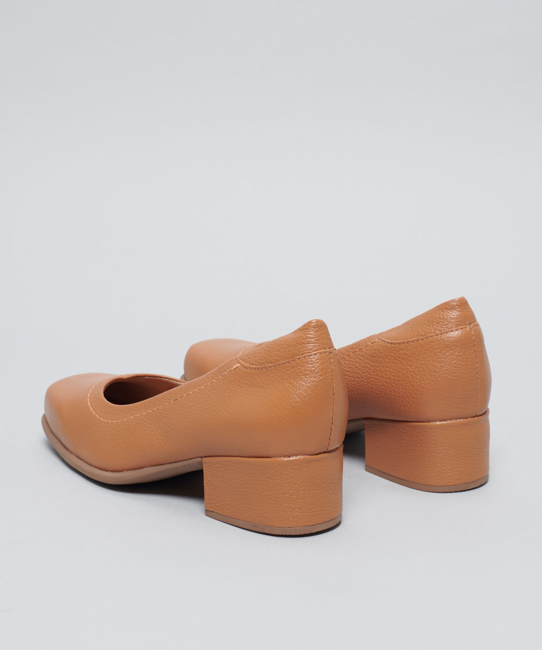 Scarpin Couro Pesponto - Caramelo - Imagem 3