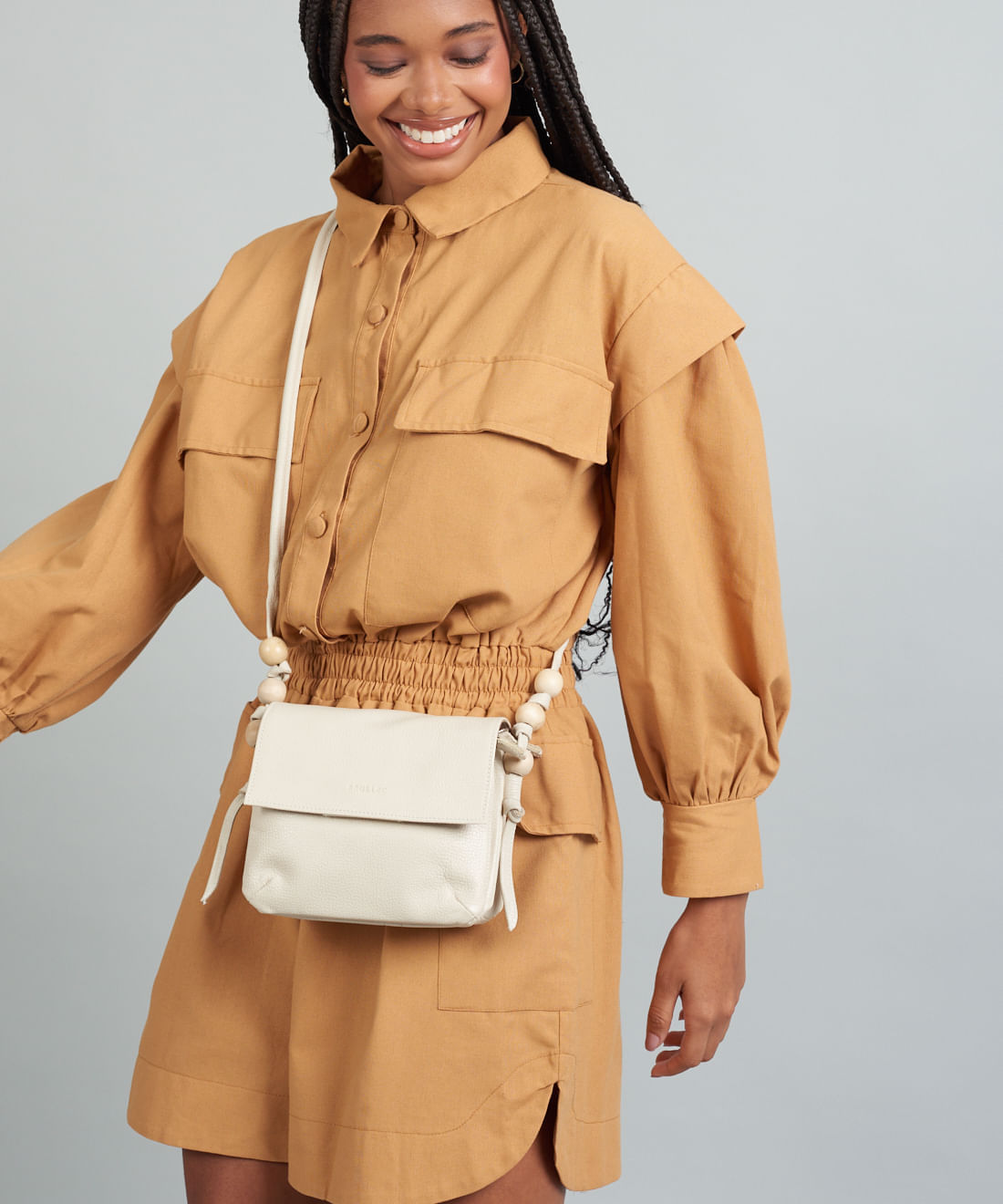 Bolsa p Couro Esferas - Offwhite - Imagem 4