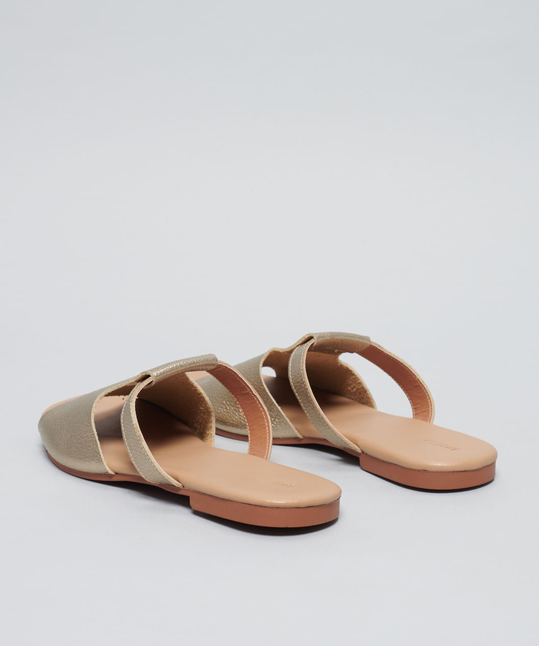 Rasteira Basica Couro Priscila - Prata Velho - Imagem 8