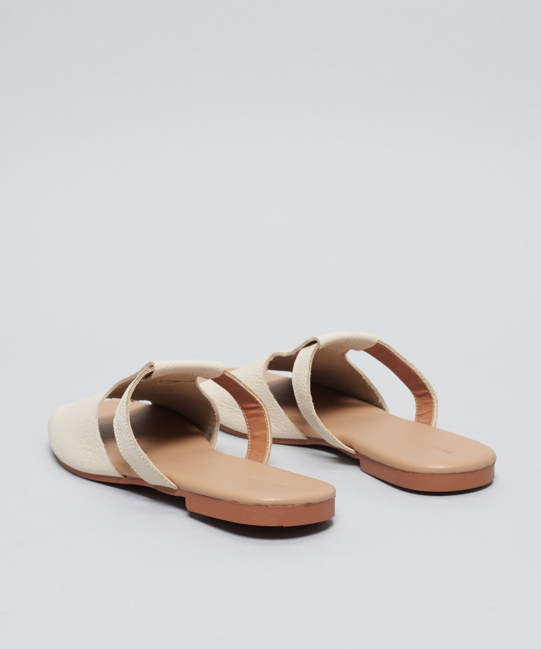 Rasteira Basica Couro Priscila - Offwhite - Imagem 18