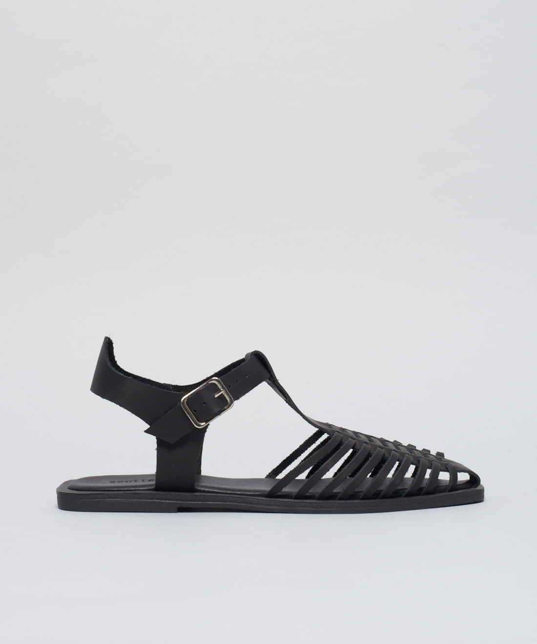 Rasteira Couro Pescador Alice - Preto