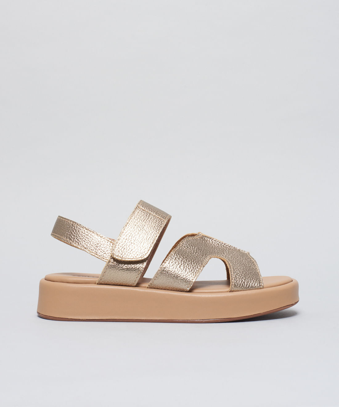 Flat Couro Helo - Prata Velho