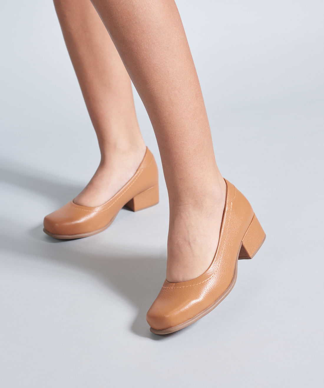 Scarpin Couro Pesponto - Caramelo - Imagem 20