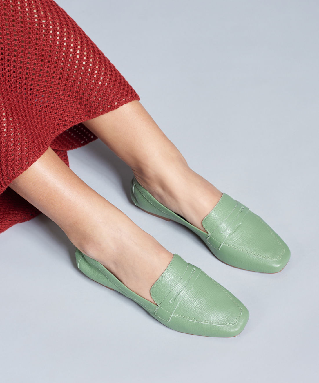 Mocassim Couro Gravata - Pistache - Imagem 15