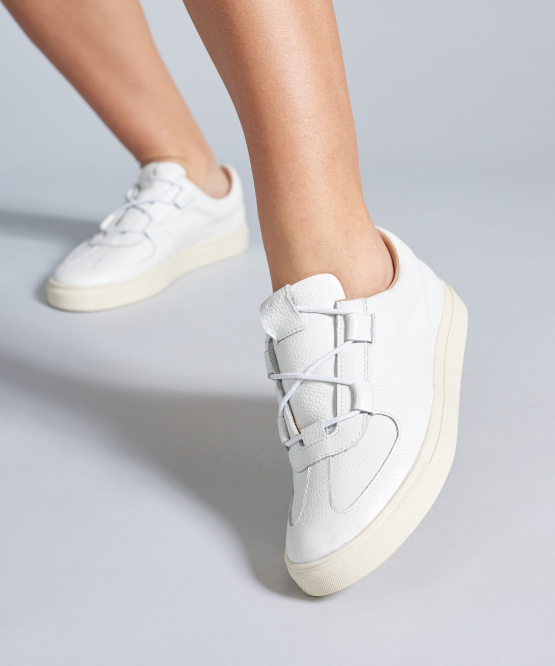Tenis Couro Passante Elastico - Branco - Imagem 30