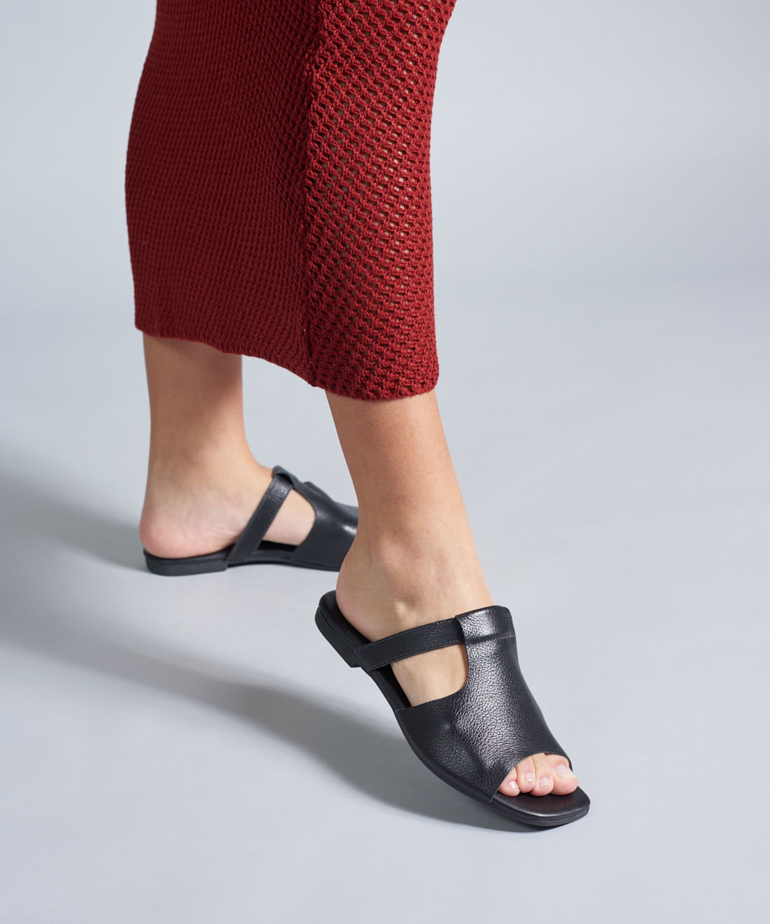 Rasteira Basica Couro Priscila - Preto - Imagem 35