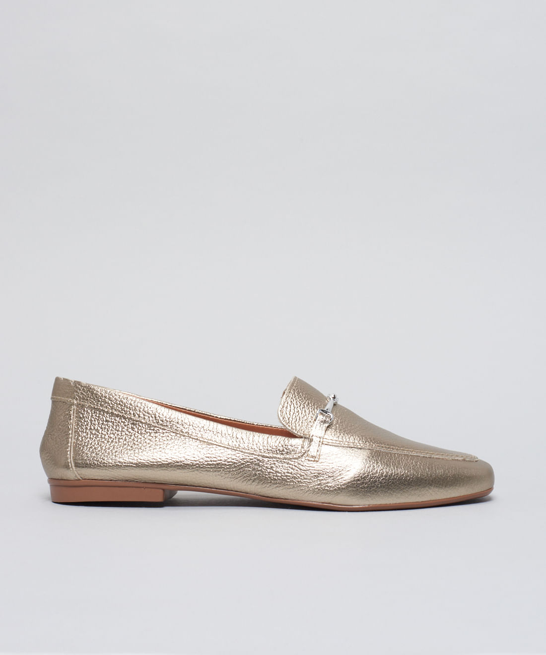 Mocassim Couro Bridao - Prata Velho