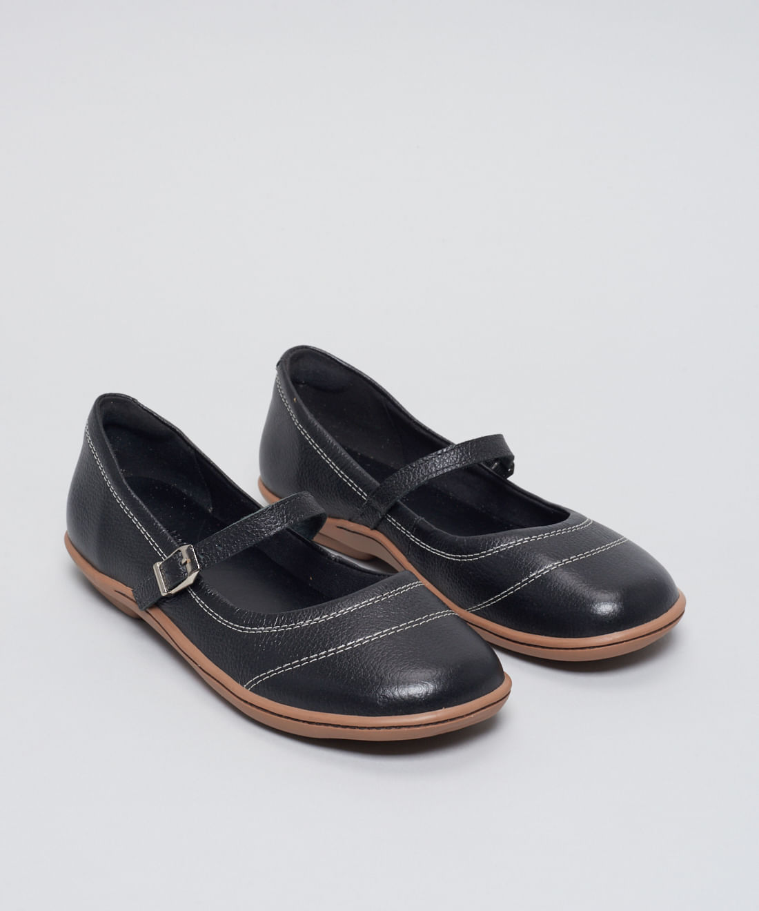 Sapatilha Couro Comfort Pesponto - Preto - Imagem 27