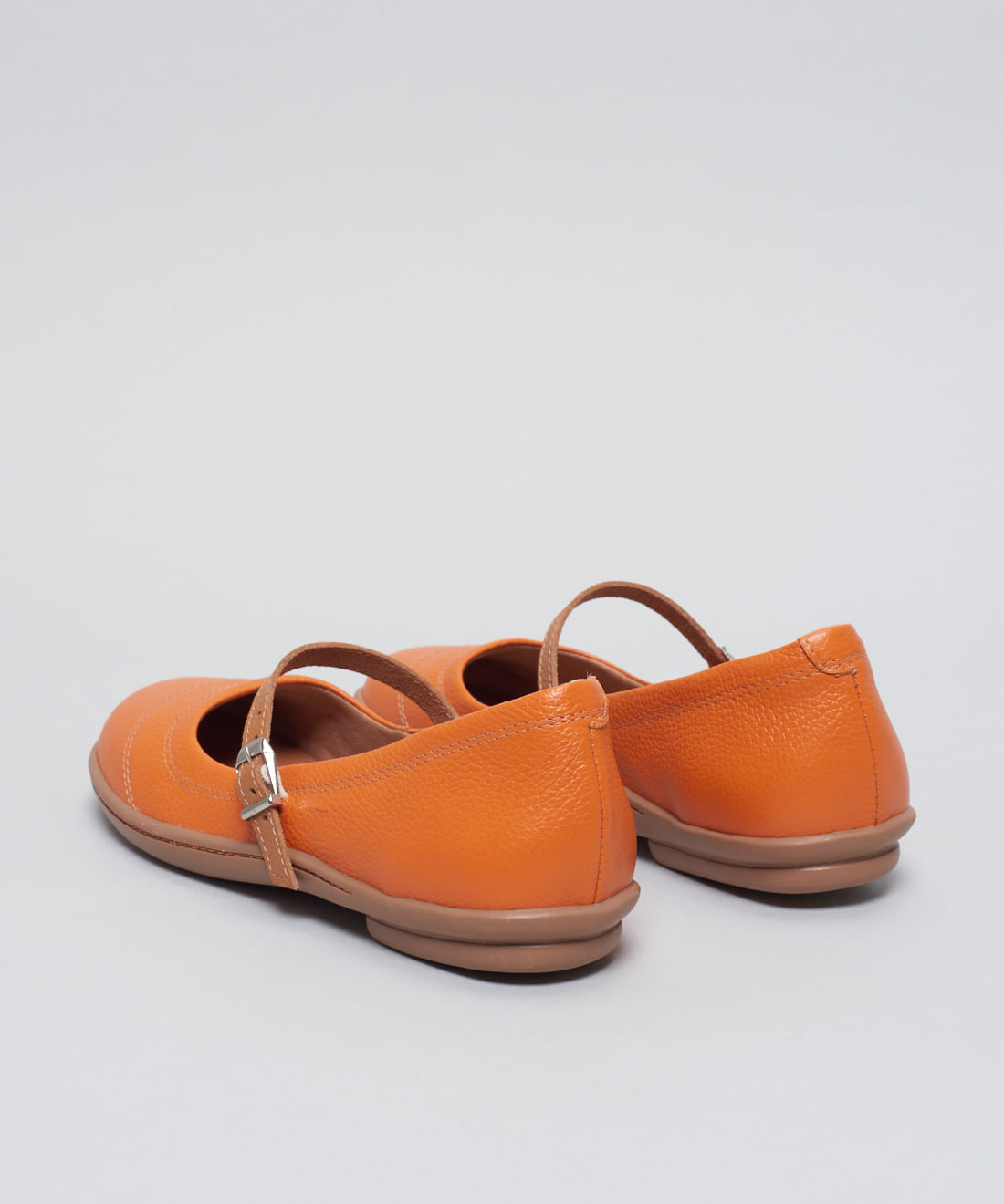 Sapatilha Couro Comfort Pesponto - Tangerina - Imagem 28