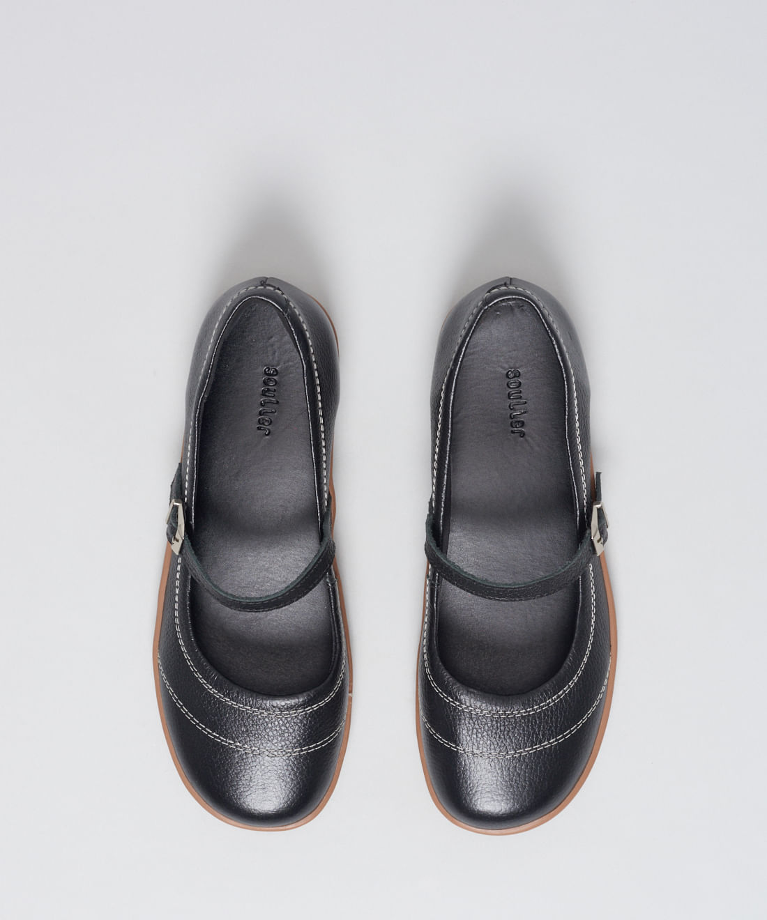 Sapatilha Couro Comfort Pesponto - Preto - Imagem 19