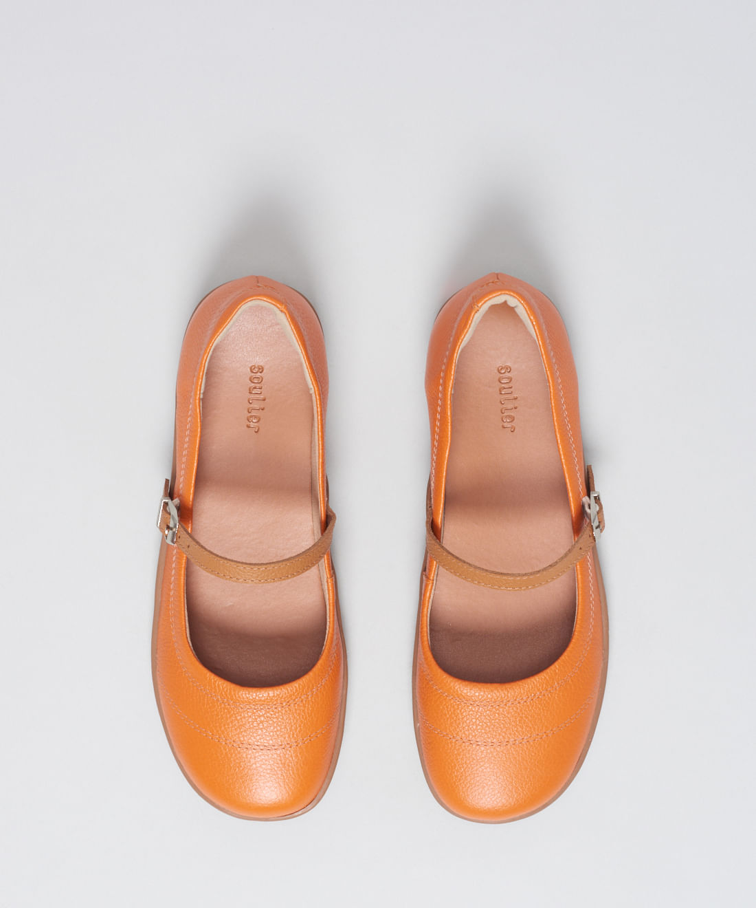 Sapatilha Couro Comfort Pesponto - Tangerina - Imagem 4