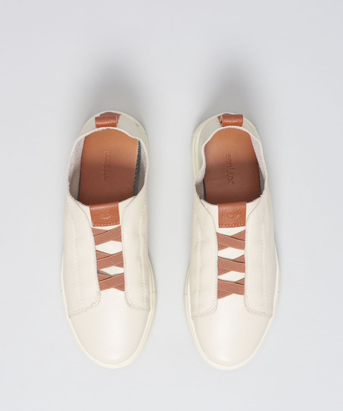 Tenis Couro Elastico Duo - Offwhite - Imagem 14