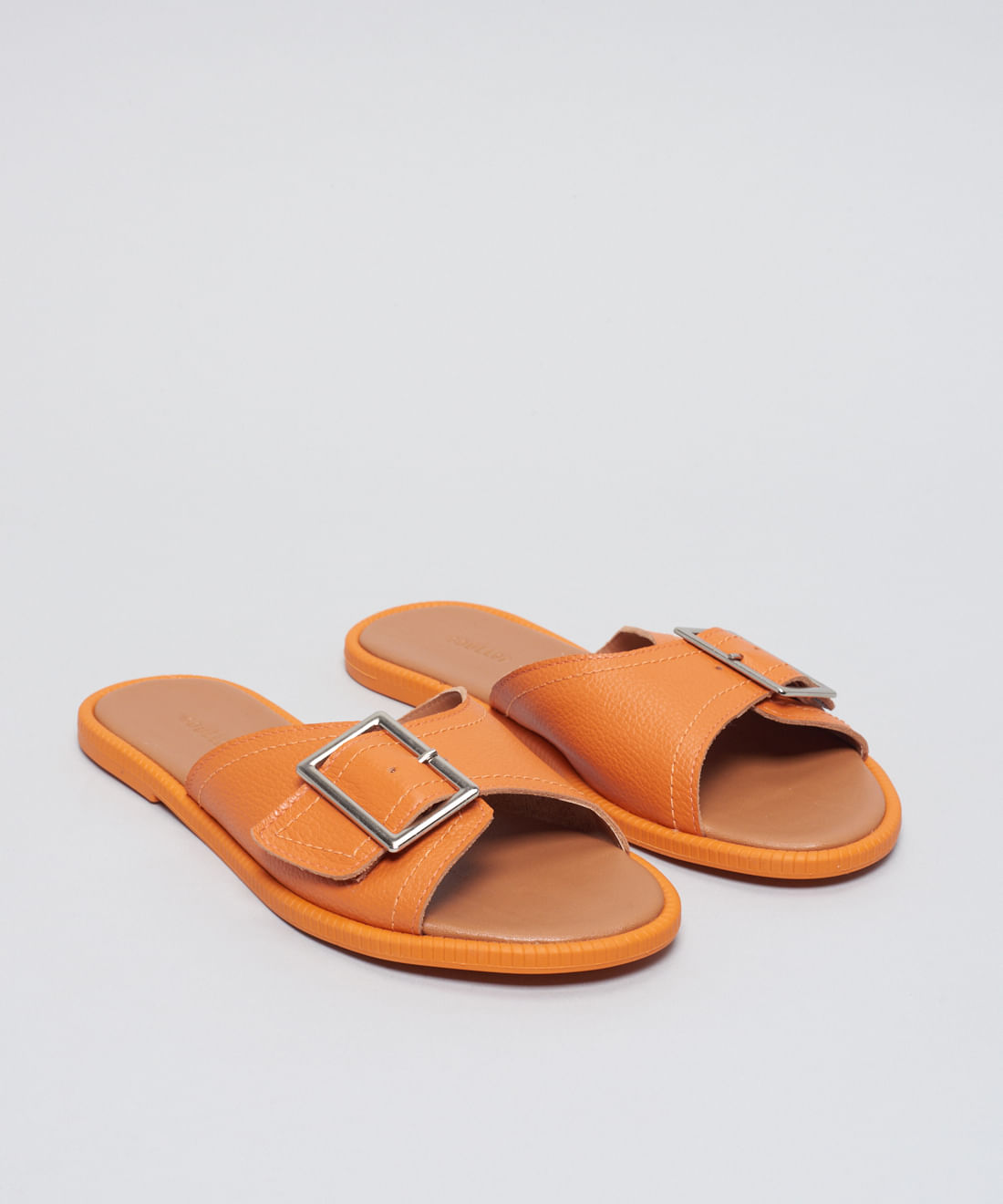 Rasteira Couro Fivela Laura - Tangerina - Imagem 32