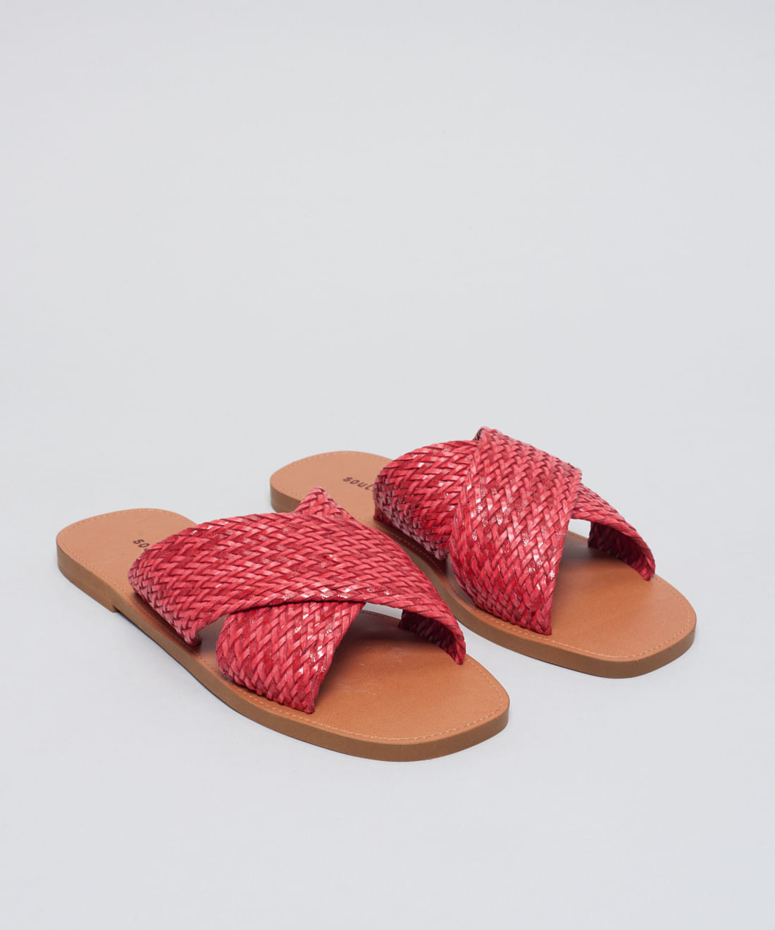 Rasteira Basica Tresse Cruzado - Vermelho - Imagem 22