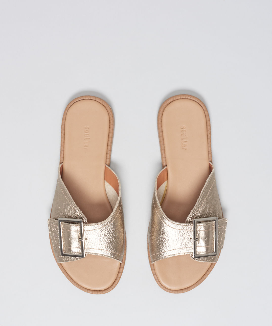 Rasteira Couro Fivela Laura - Prata Velho - Imagem 24