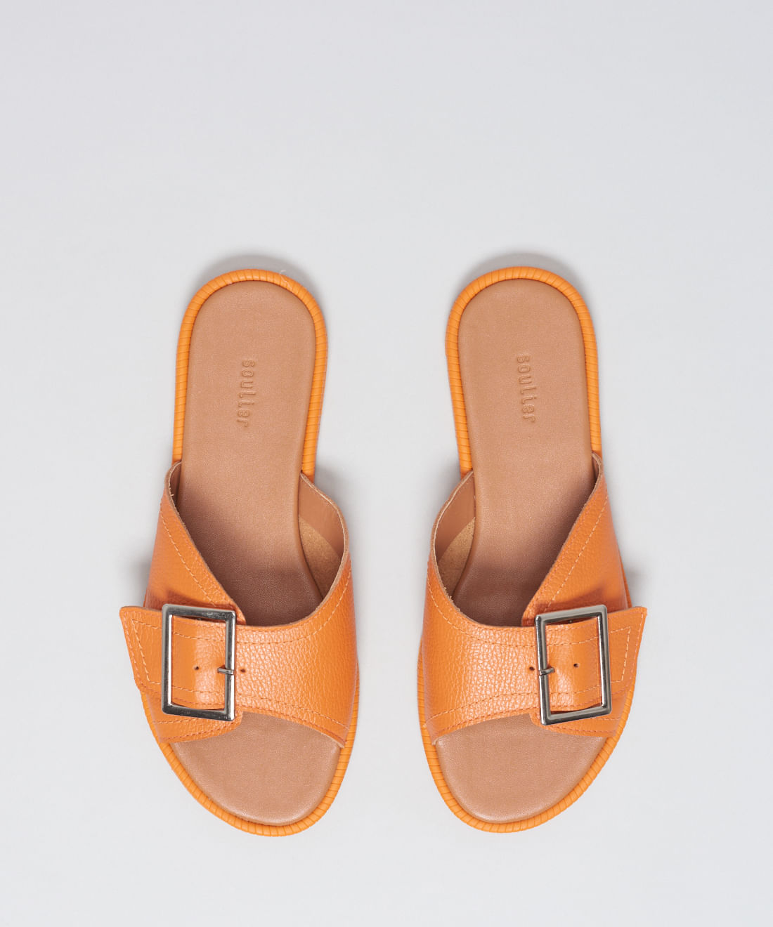 Rasteira Couro Fivela Laura - Tangerina - Imagem 9