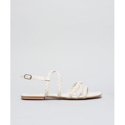 Rasteira Basica Trancinha Soft - Offwhite
