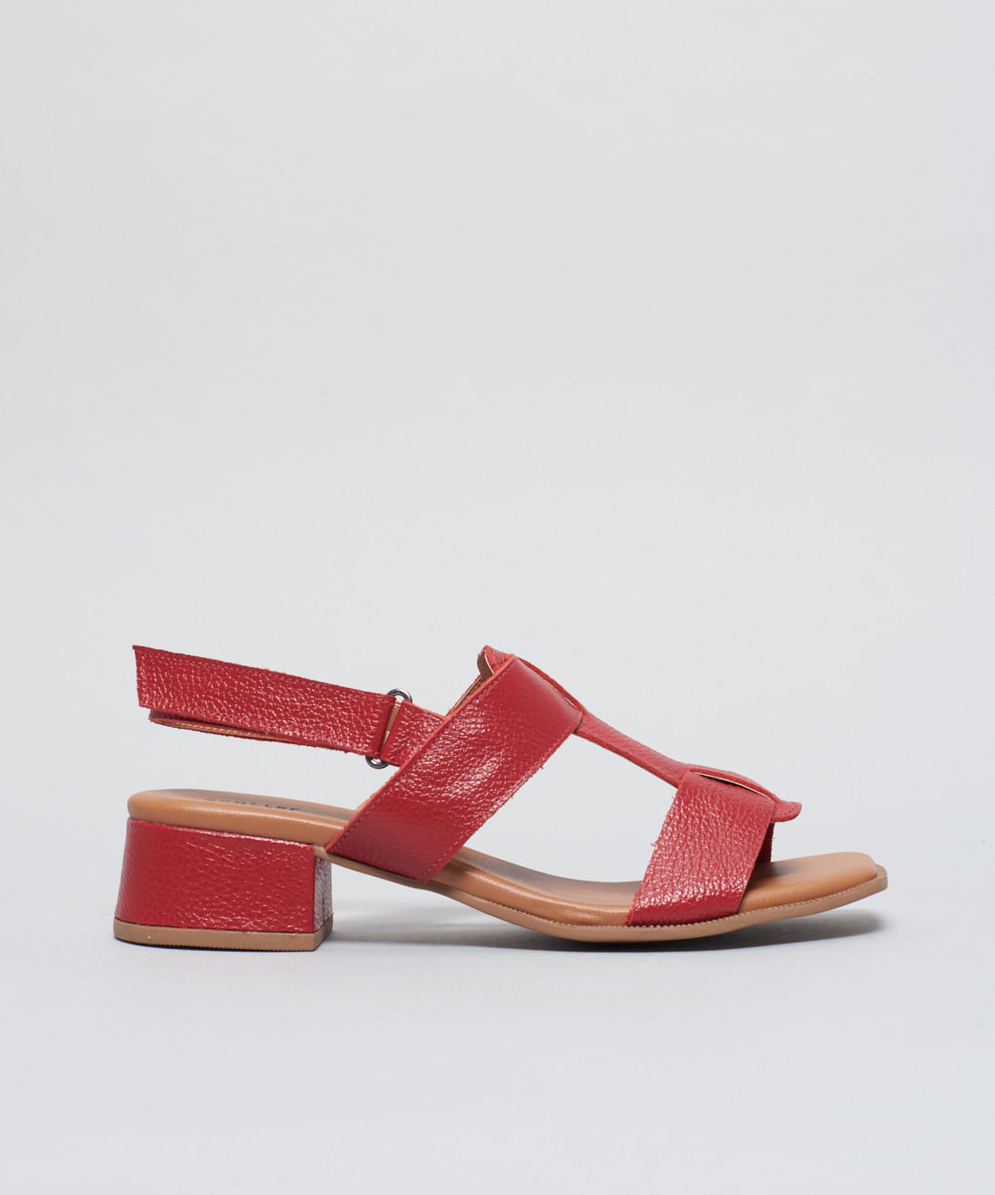 Sandalia Media Couro Liz - Vermelho - Imagem 6