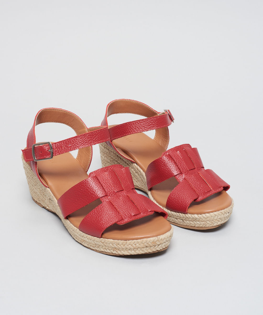 Anabela Couro Pescador Duo - Vermelho - Imagem 27