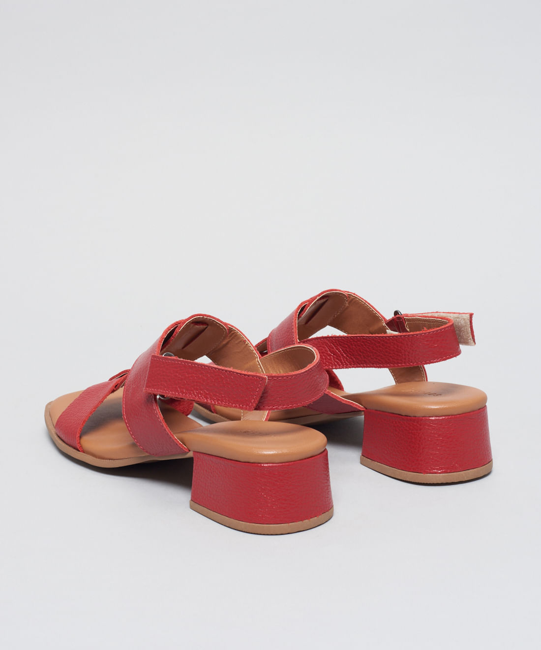 Sandalia Media Couro Liz - Vermelho - Imagem 3