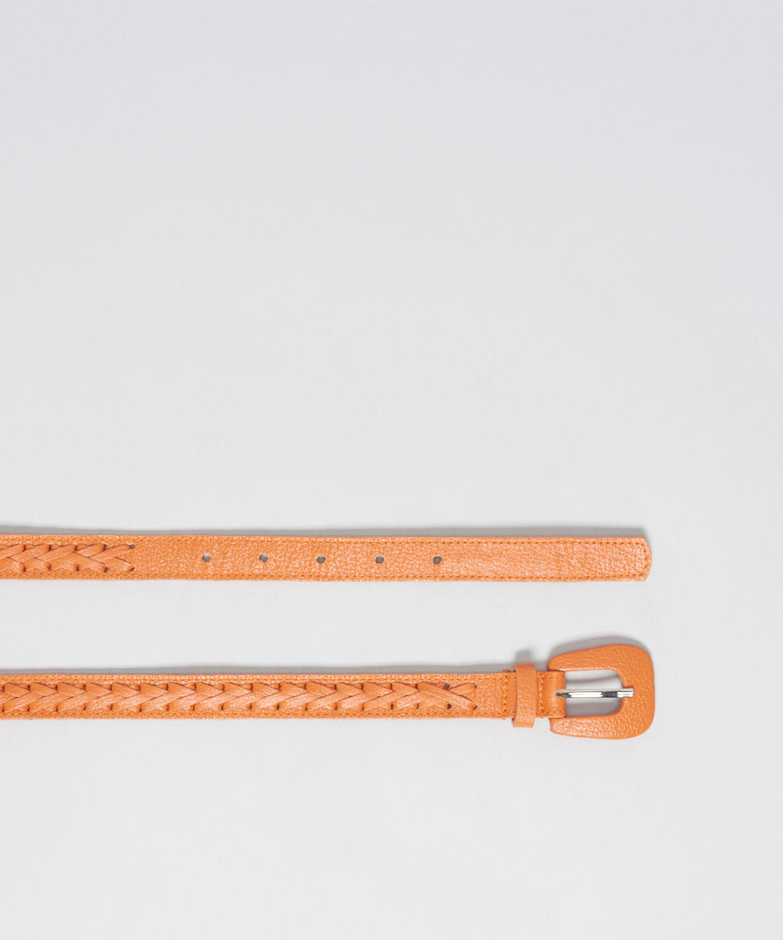 Cinto Couro Entrelaces - Tangerina
