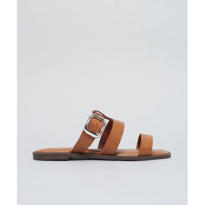 Rasteira Basica Soft Fivela - Caramelo