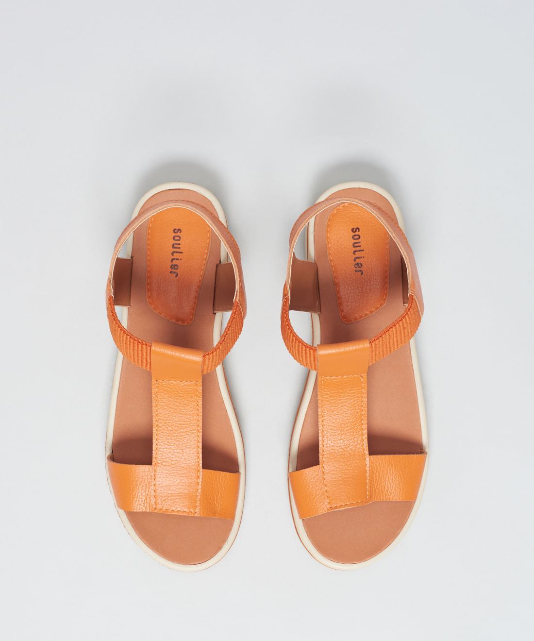 Rasteira Tratorada Elastico Couro - Tangerina - Imagem 4