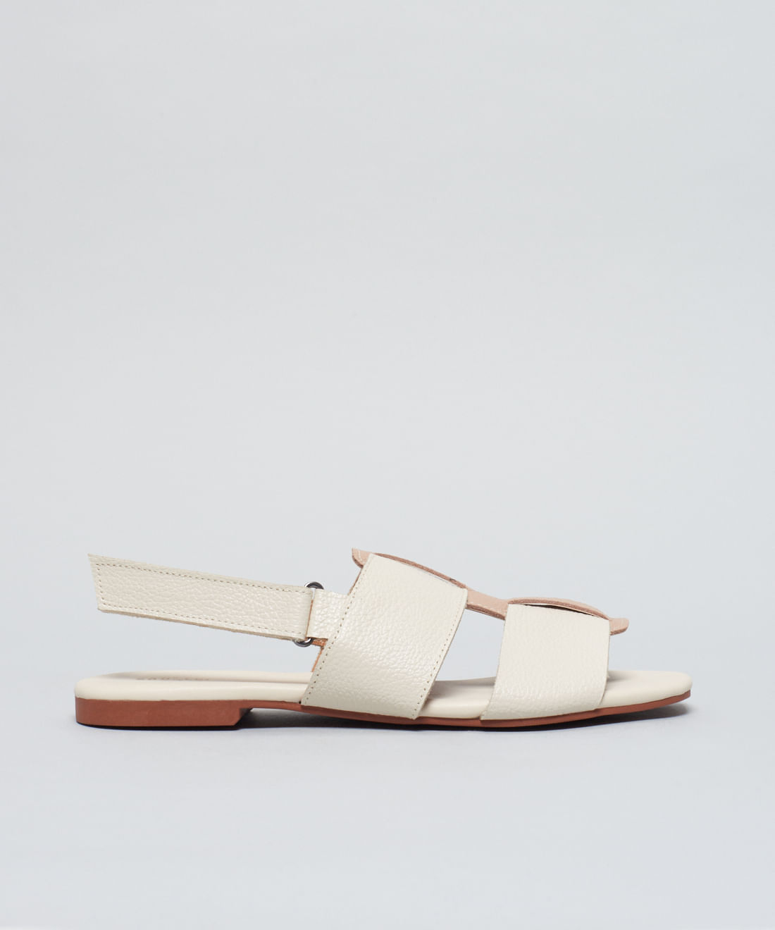 Rasteira Basica Couro Liz - Offwhite