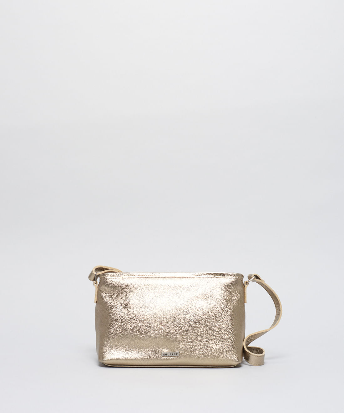 Bolsa p Couro Camila - Prata Velho