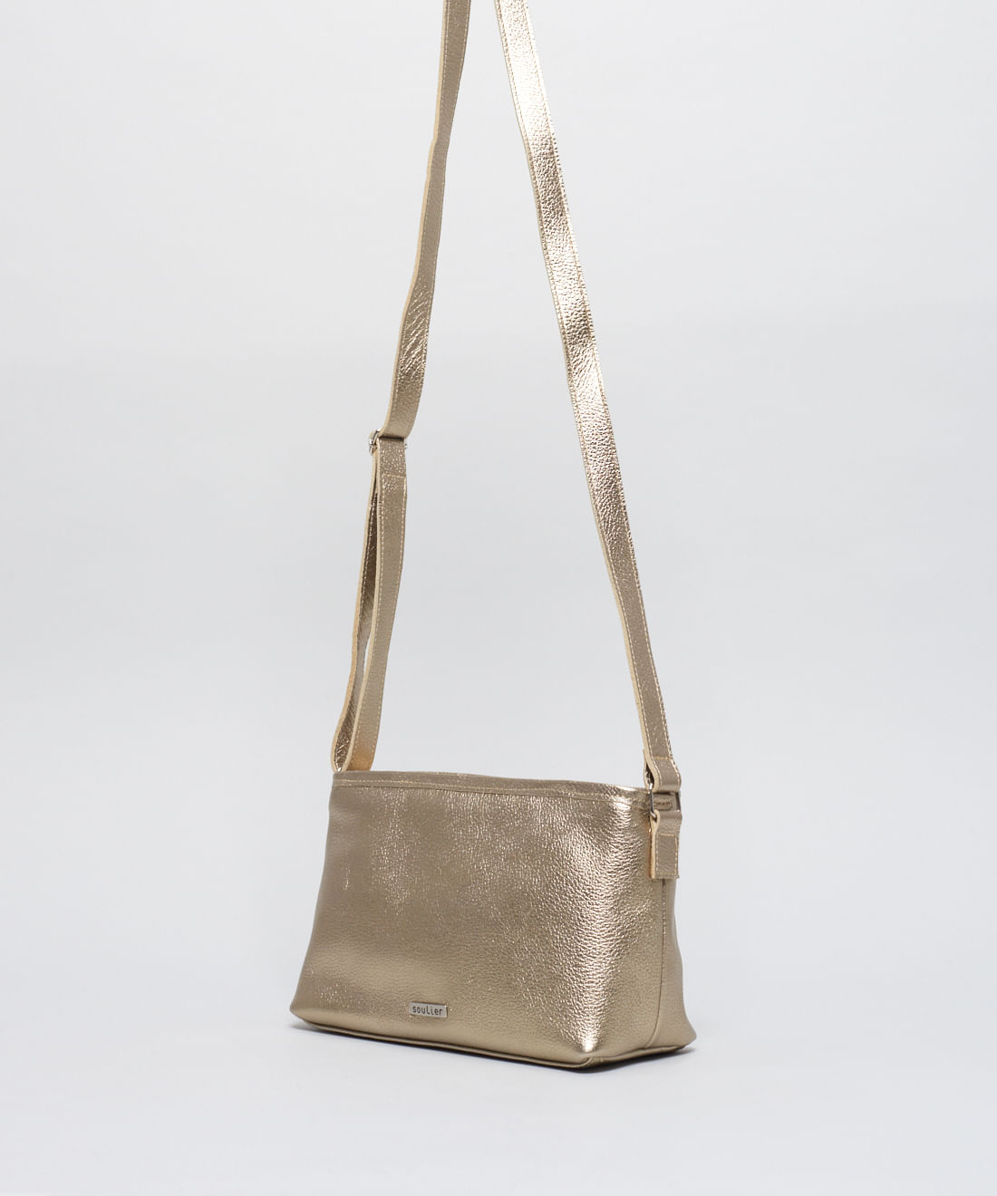 Bolsa p Couro Camila - Prata Velho - Imagem 2