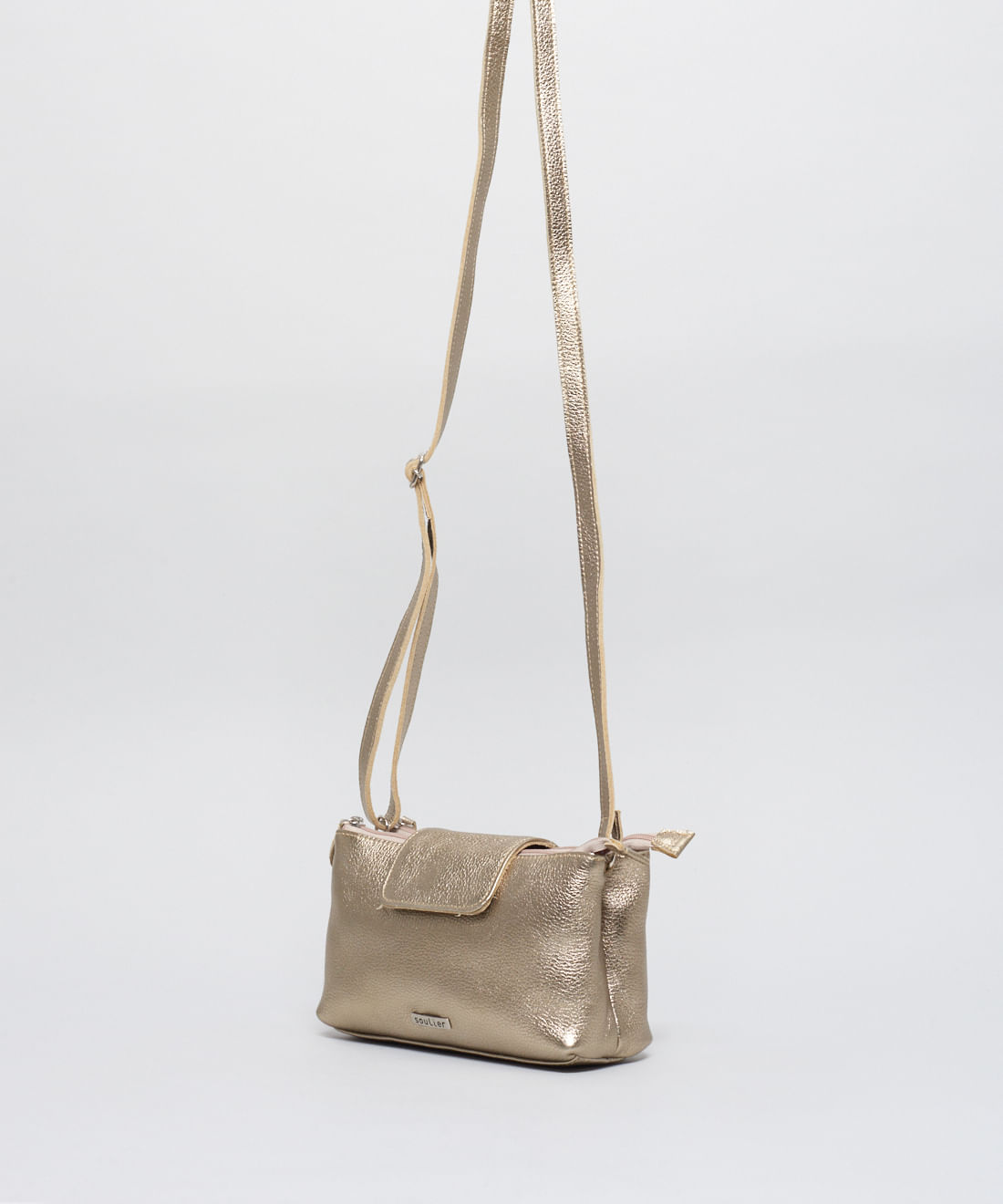 Bolsa p Couro Fernanda - Prata Velho - Imagem 2
