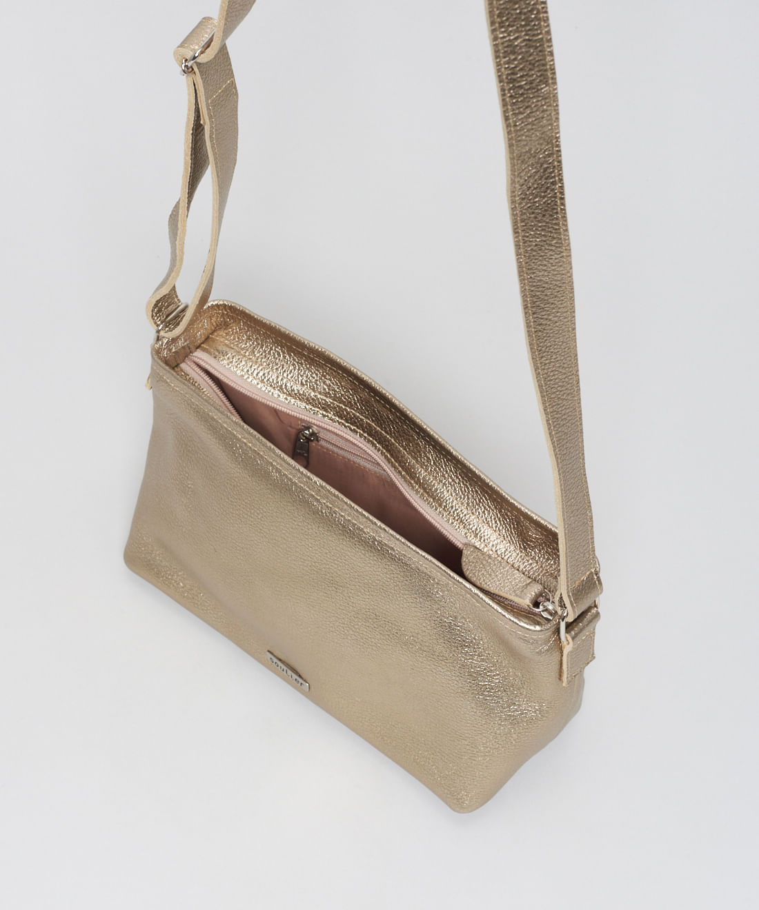 Bolsa p Couro Camila - Prata Velho - Imagem 3