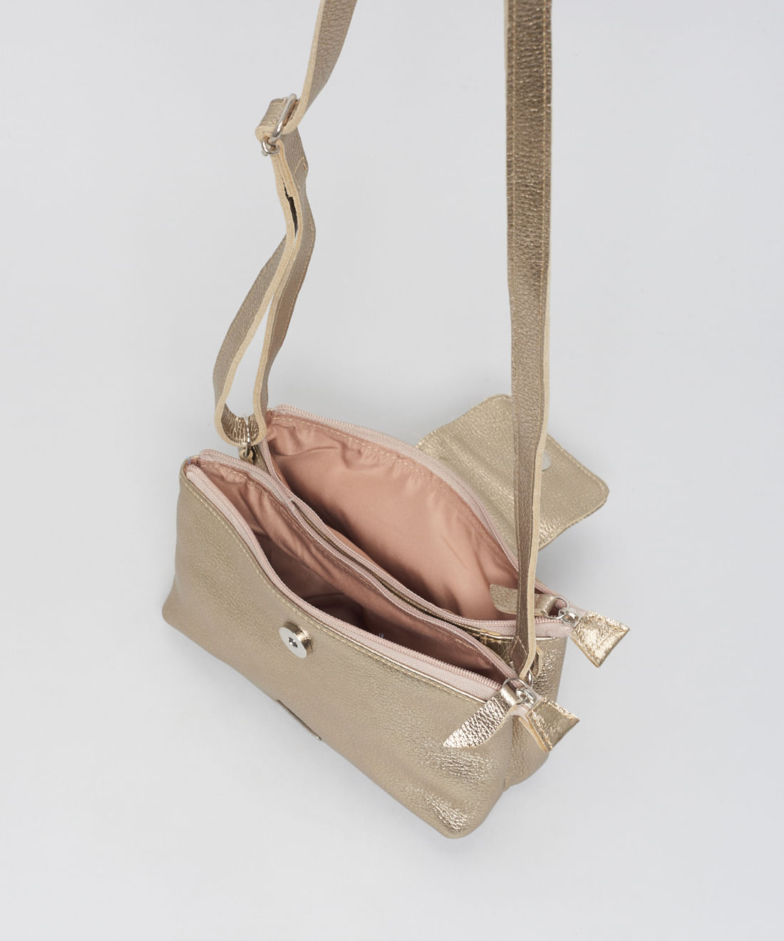 Bolsa p Couro Fernanda - Prata Velho - Imagem 3
