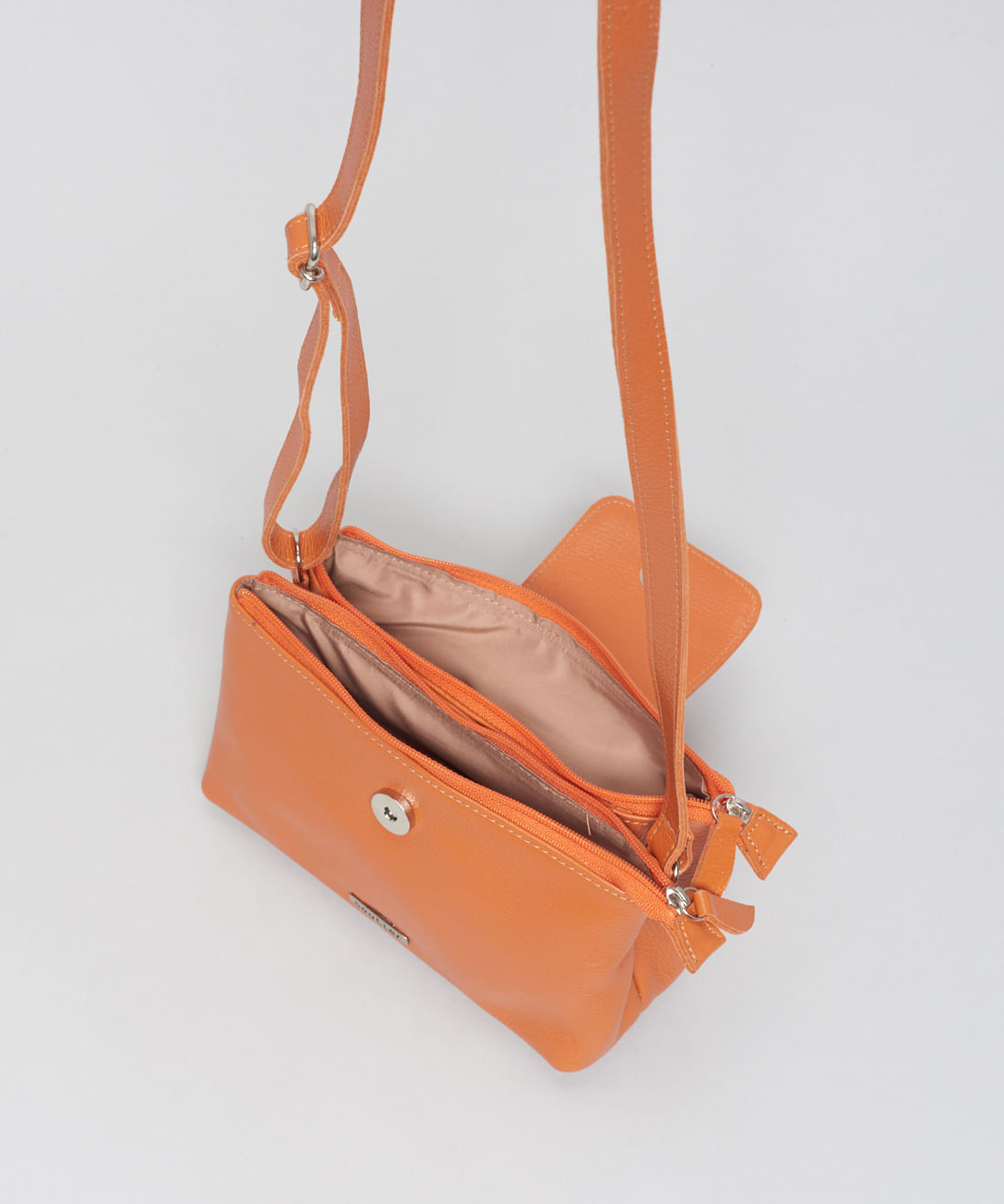 Bolsa p Couro Fernanda - Tangerina - Imagem 3