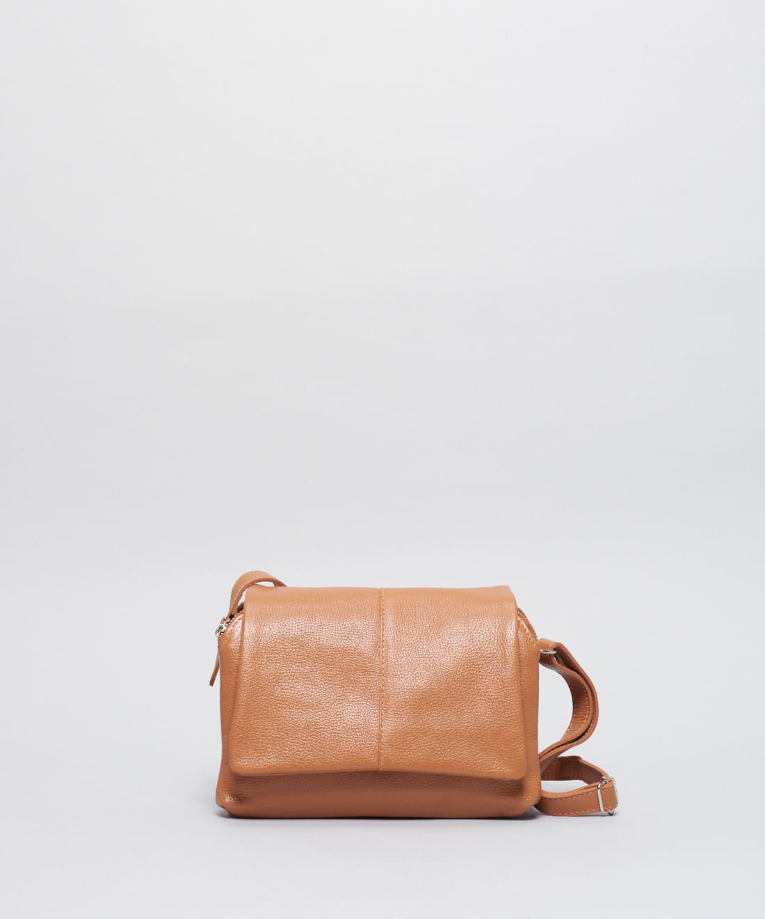 Bolsa m Couro Tampa Heloisa - Caramelo