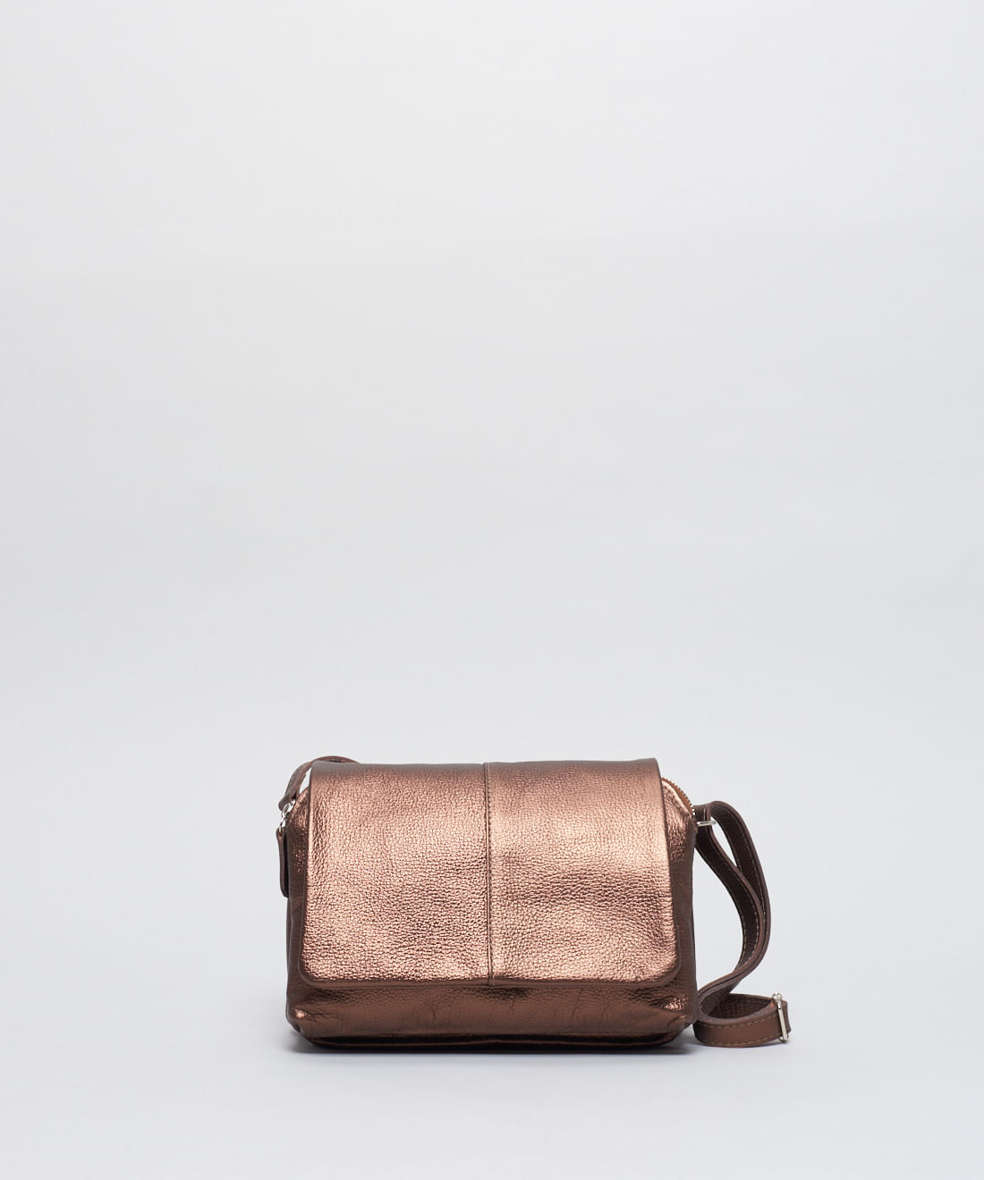 Bolsa m Couro Tampa Heloisa - Bronze