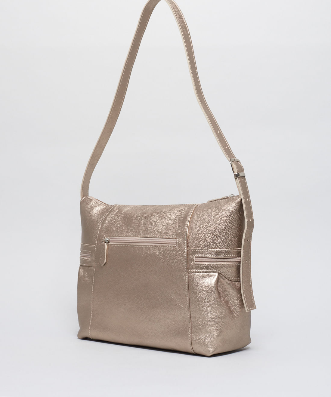 Bolsa g Couro Samantha - Prata Velho - Imagem 2