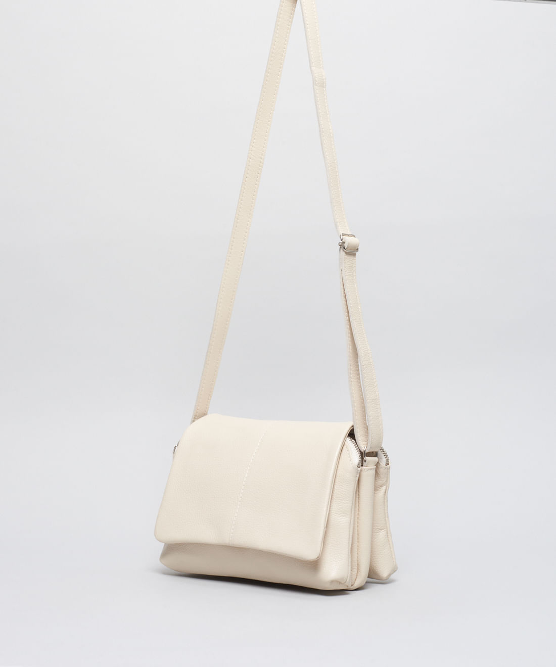 Bolsa m Couro Tampa Heloisa - Offwhite - Imagem 2