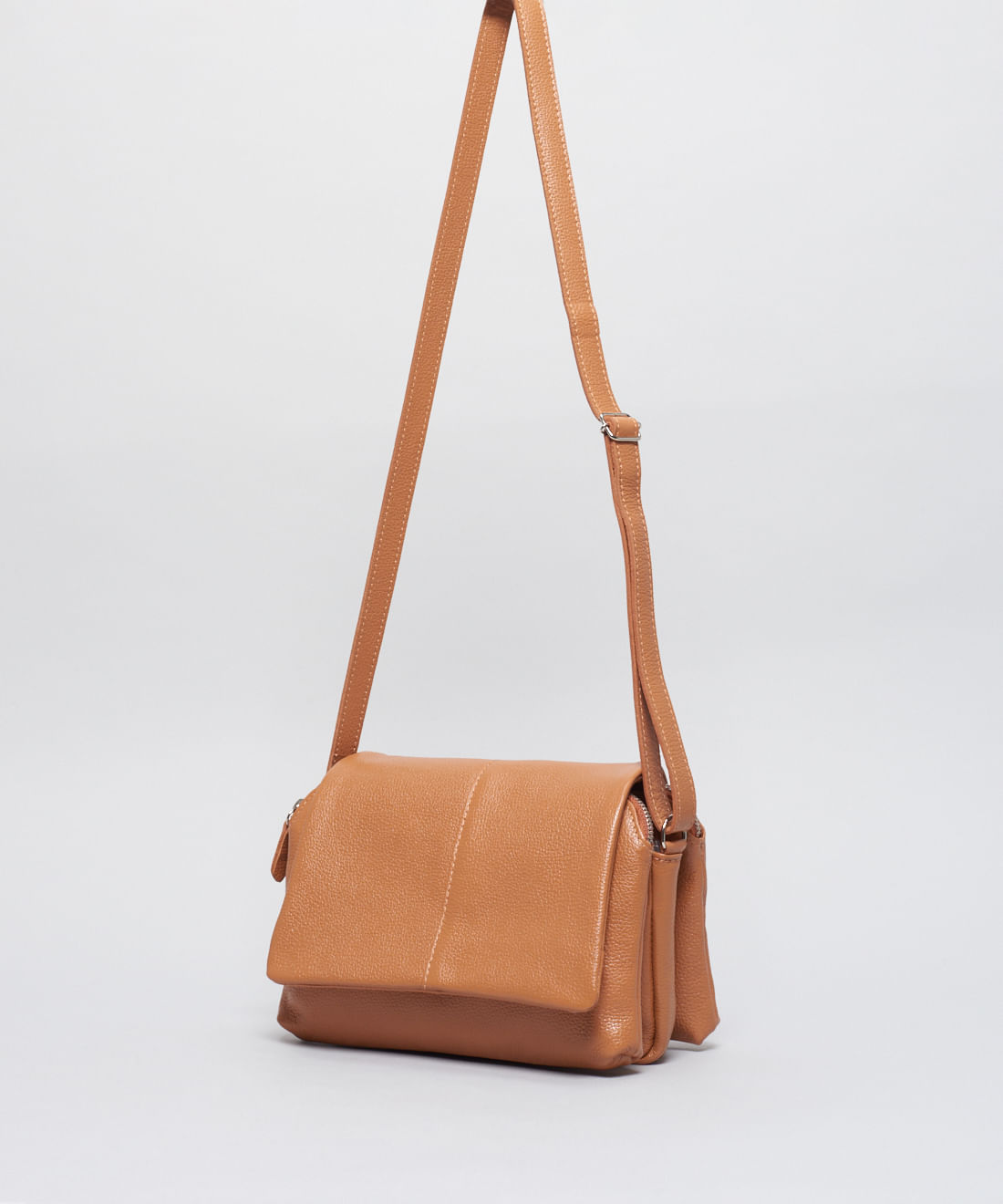 Bolsa m Couro Tampa Heloisa - Caramelo - Imagem 2
