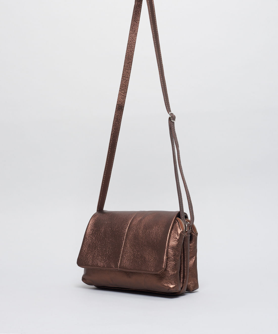 Bolsa m Couro Tampa Heloisa - Bronze - Imagem 2