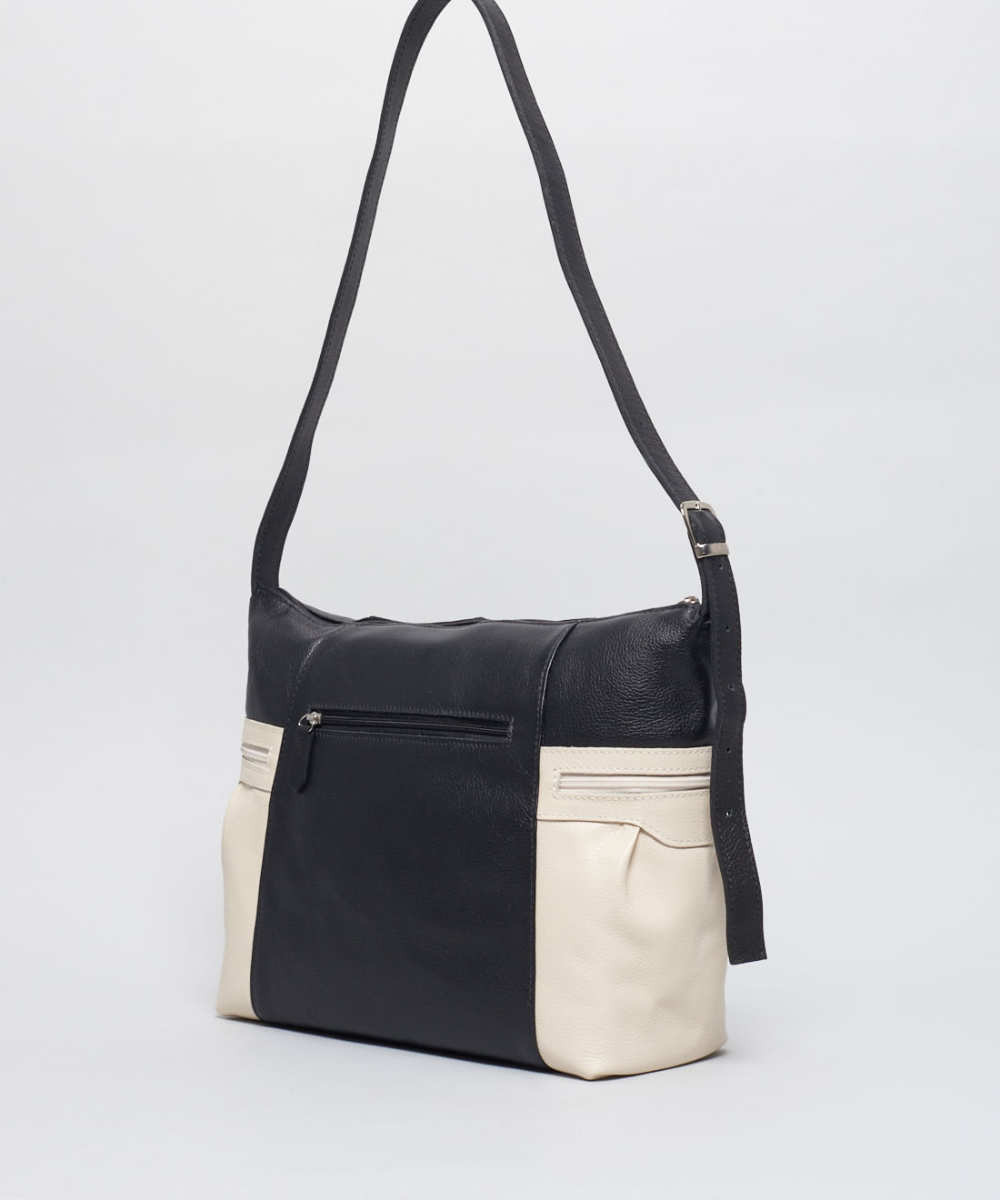 Bolsa g Couro Samantha - Preto/Off White - Imagem 2