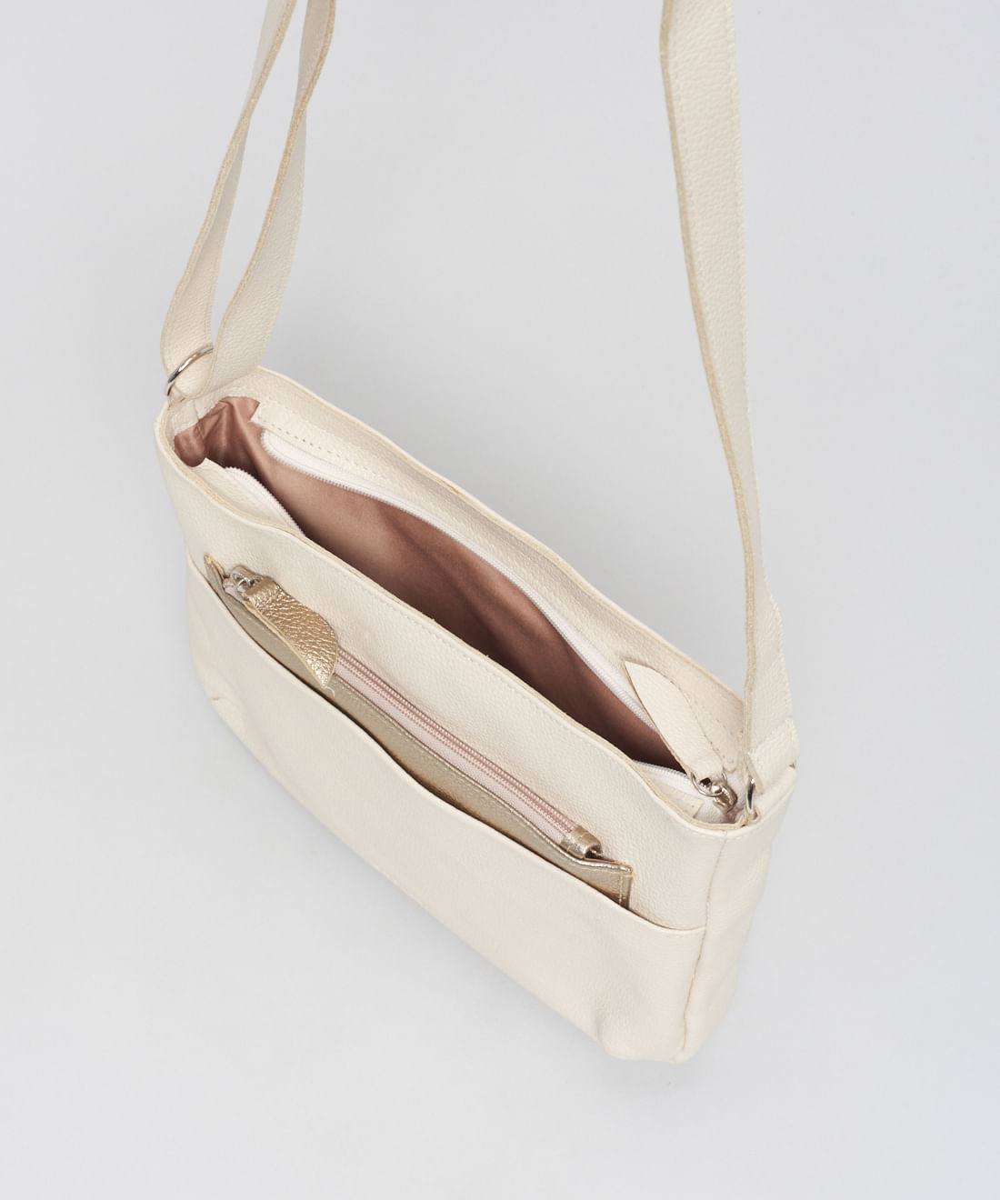 Bolsa m Couro Clara - Offwhite - Imagem 3