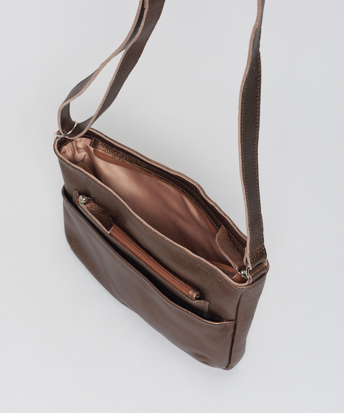 Bolsa m Couro Clara - Bronze - Imagem 3