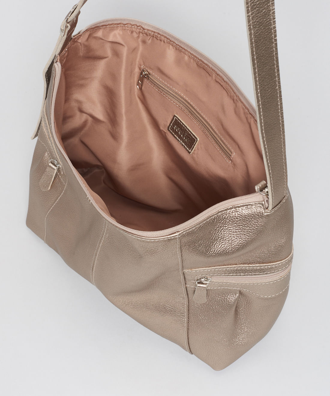 Bolsa g Couro Samantha - Prata Velho - Imagem 3
