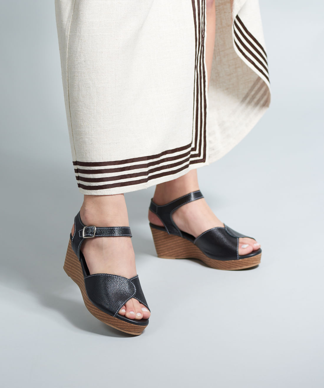 Anabela Couro Julia - Preto - Imagem 5