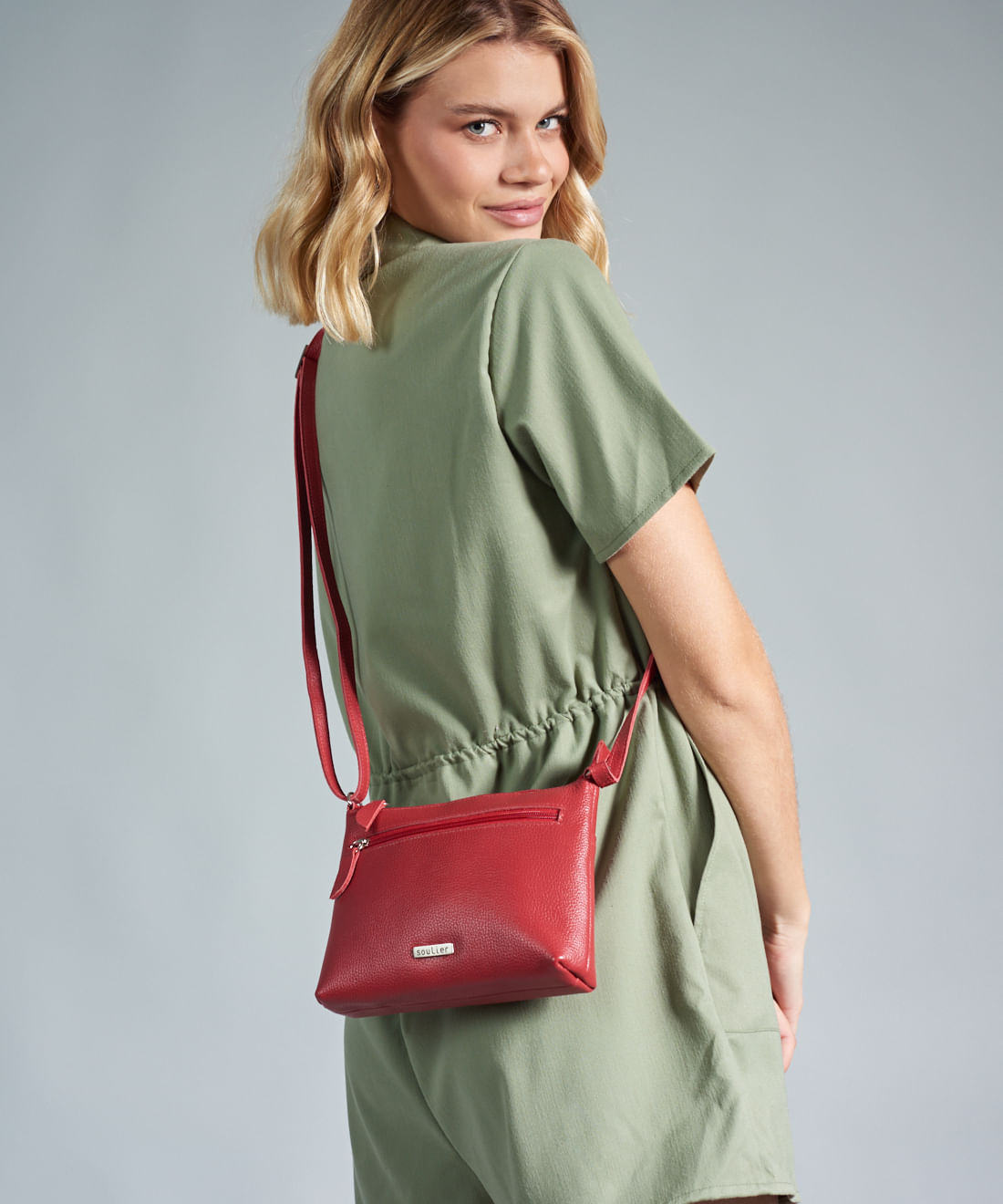 Bolsa p Couro Rita - Vermelho - Imagem 4